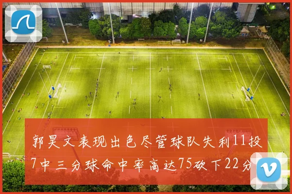 郭昊文表现出色尽管球队失利11投7中三分球命中率高达75砍下22分3篮板3助攻